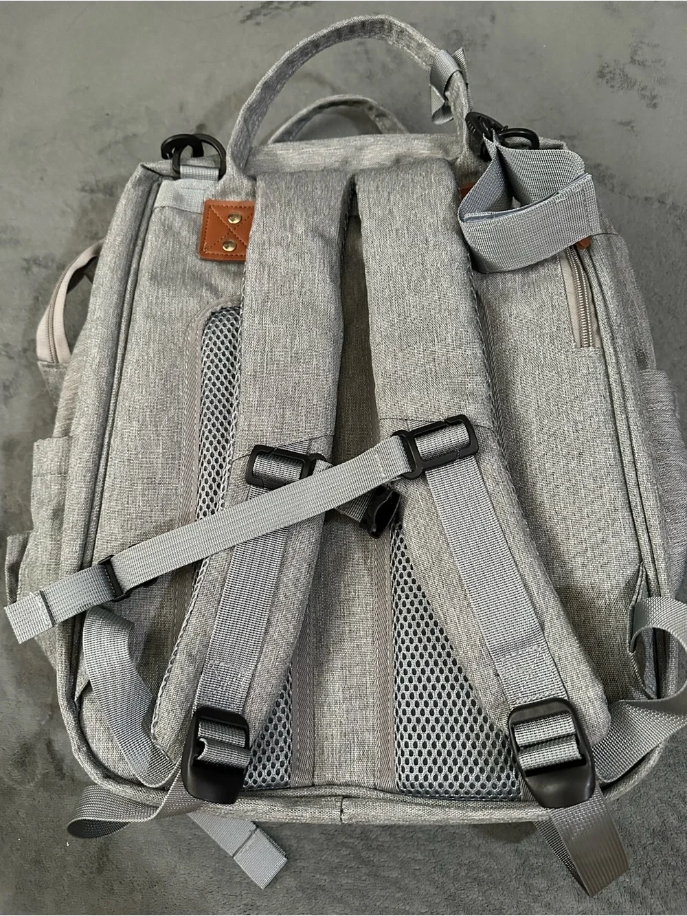 Sunshine Quilted Grey Diaper Backpack